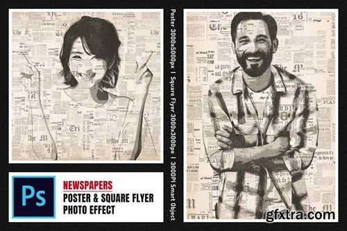 Newspapers Square And Poster Photo Effect DP23GQS