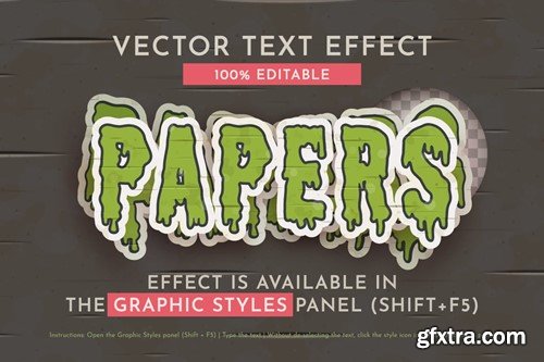 Zombie Sticker Editable Text Effect, Graphic Style WP542B6