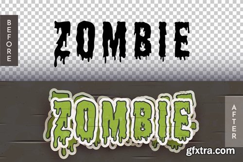 Zombie Sticker Editable Text Effect, Graphic Style WP542B6