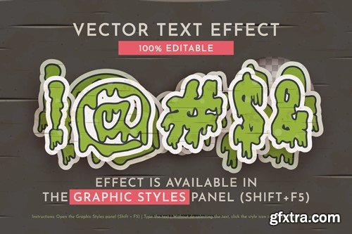 Zombie Sticker Editable Text Effect, Graphic Style WP542B6