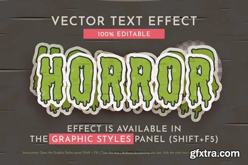 Zombie Sticker Editable Text Effect, Graphic Style WP542B6