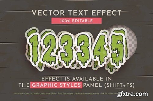 Zombie Sticker Editable Text Effect, Graphic Style WP542B6