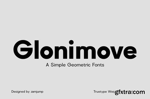 Glonimove - A Simple Geometric Family Font BGZ58RY