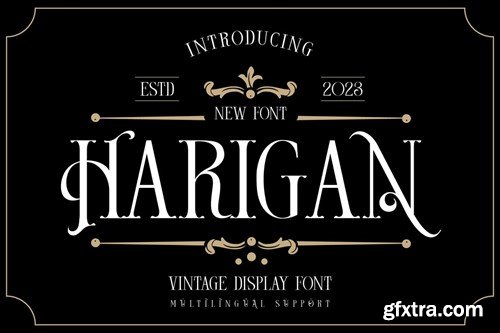 Harigan - Vintage Display Font JMAGJMN