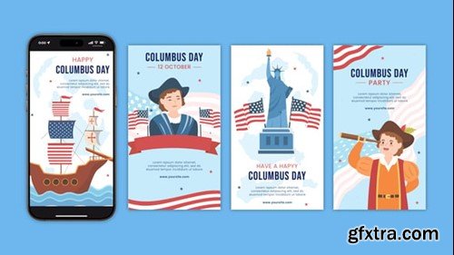 Videohive Happy Columbus Day Instagram Stories 54463552