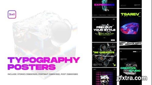 Videohive Typography Posters 3 in 1 54449454