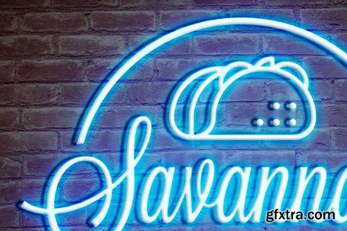 Neon Sign Light Logo Mockup 2VURQYY