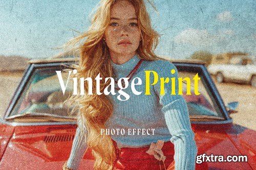 Vintage Noise Print Photo Effect ZWZKXT7