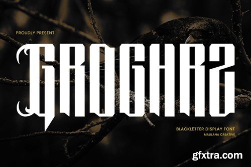 Groghrz Blackletter Display Horror Font 7Q3T58Z