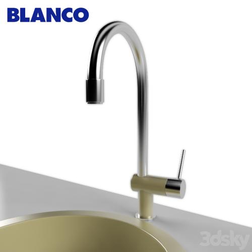 Sink and Faucet BLANCO RONDO BLANCO FILO-S