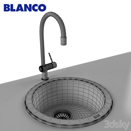 Sink and Faucet BLANCO RONDO BLANCO FILO-S