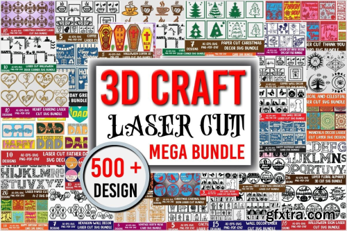 CreativeFabrica  - 3D Craft Laser Cut Mega Bundle