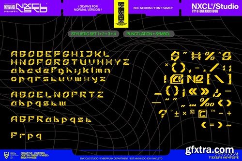 Nexiom Font Family - Y2k Cyberpunk Mecha Font KLY3KYC