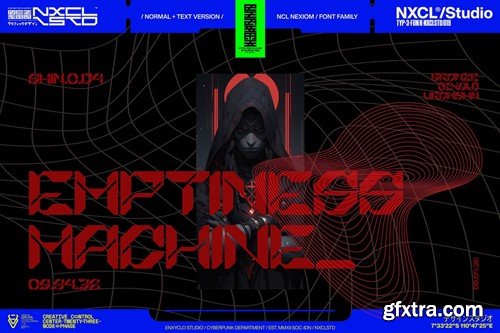 Nexiom Font Family - Y2k Cyberpunk Mecha Font KLY3KYC