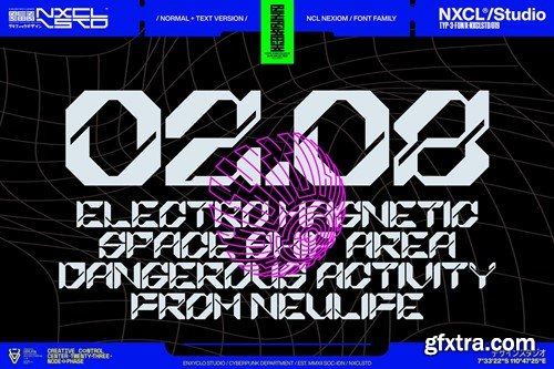 Nexiom Font Family - Y2k Cyberpunk Mecha Font KLY3KYC