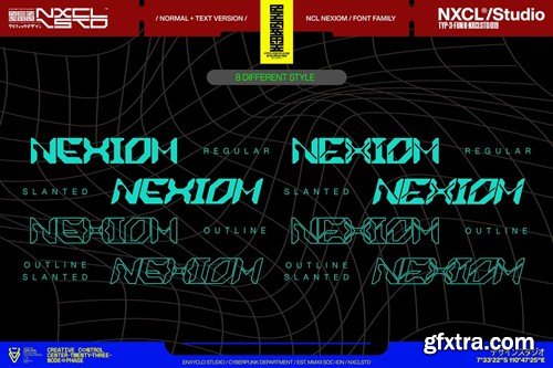 Nexiom Font Family - Y2k Cyberpunk Mecha Font KLY3KYC