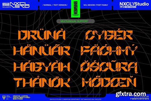 Nexiom Font Family - Y2k Cyberpunk Mecha Font KLY3KYC