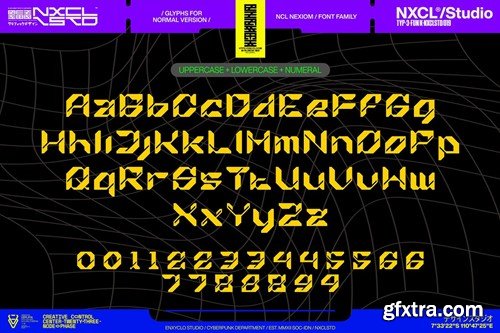 Nexiom Font Family - Y2k Cyberpunk Mecha Font KLY3KYC