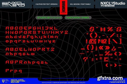 Nexiom Font Family - Y2k Cyberpunk Mecha Font KLY3KYC