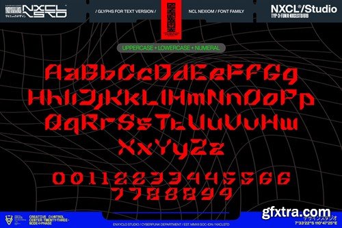 Nexiom Font Family - Y2k Cyberpunk Mecha Font KLY3KYC