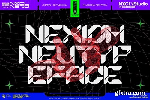 Nexiom Font Family - Y2k Cyberpunk Mecha Font KLY3KYC