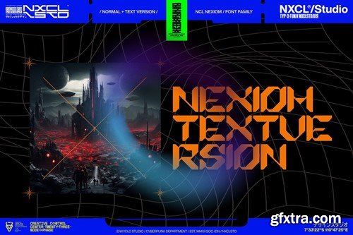 Nexiom Font Family - Y2k Cyberpunk Mecha Font KLY3KYC