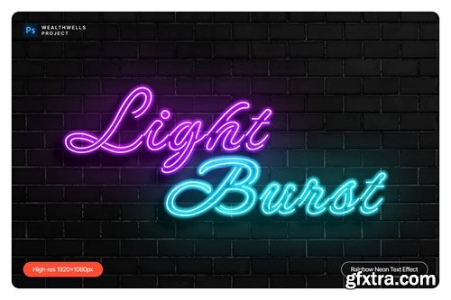 Rainbow Neon Text Effect KYBKE38