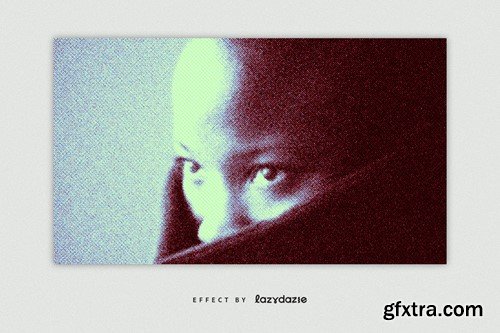 Grunge Printed Halftone PSD Photo Effect PKRM9GK