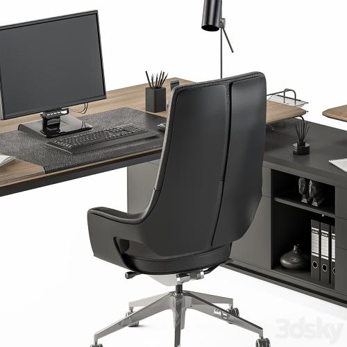 Employee Set Wood and Black - Office Furniture 270