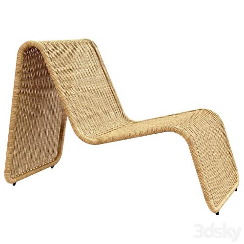 Tito Agnoli P3 lounge chair in cane Bonacina Italy