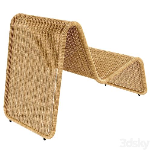 Tito Agnoli P3 lounge chair in cane Bonacina Italy