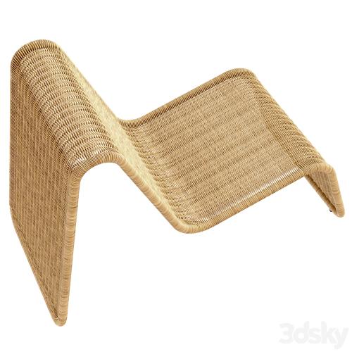 Tito Agnoli P3 lounge chair in cane Bonacina Italy