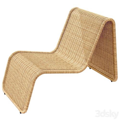 Tito Agnoli P3 lounge chair in cane Bonacina Italy