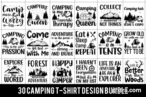 CreativeFabrica  - Camping T-Shirt Design Bundle