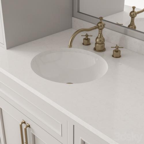 Bathroom Set White and Gold - Set 33