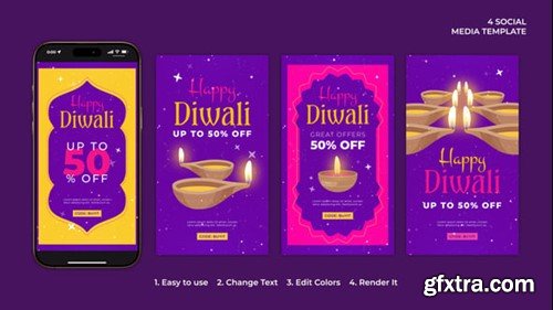 Videohive Happy Diwali Sale Instagram Stories 54487238