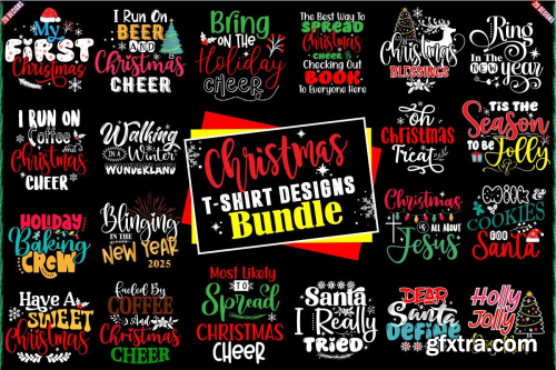 CreativeFabrica  - Christmas T-Shirt Designs Bundle