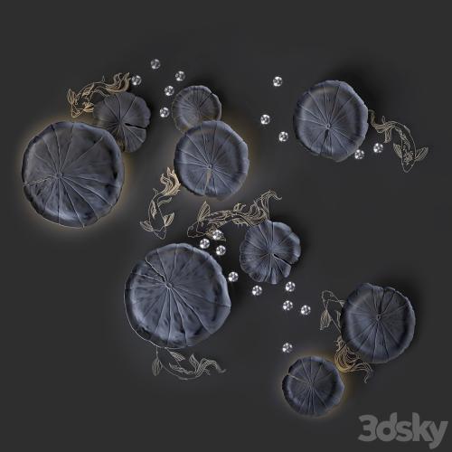 Ceiling decor - Water Lily and fish L