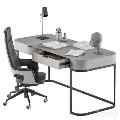 Gray and Black Writing Desk - Office Set 180