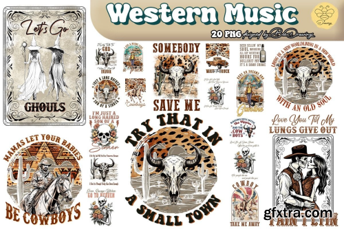 CreativeFabrica  - Western Music Sublimation Bundle