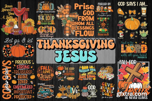 CreativeFabrica  - Thanksgiving Jesus SVG Bundle