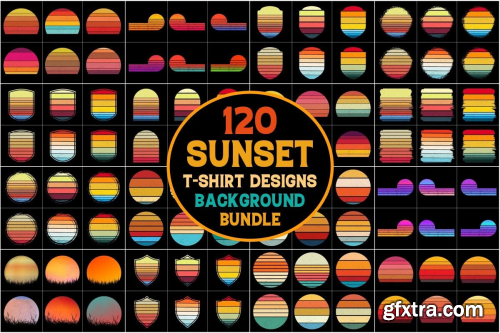 CreativeFabrica  - Sunset Colorful T-Shirt Graphic Bundle