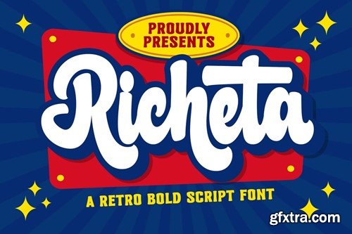 Richeta a Retro Bold Script Font B5664KT