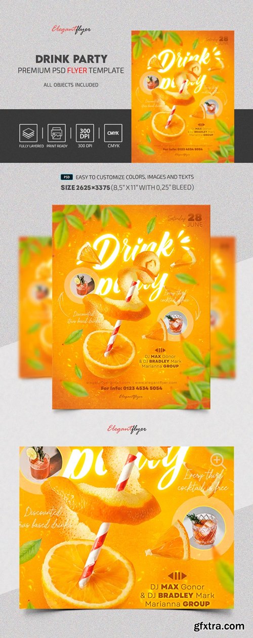 Drink Party Flyer - Premium Flyer template (PSD)