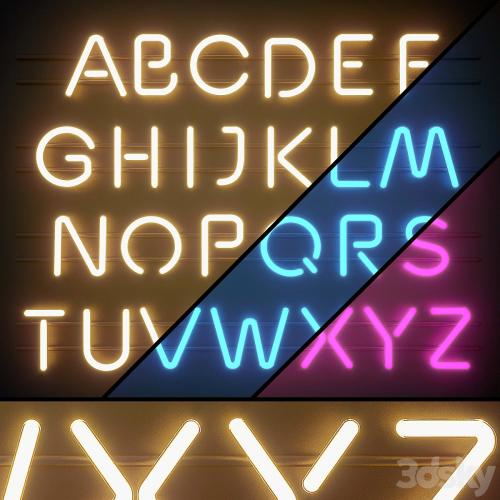 Light modules. Set 06. Neon Alphabet