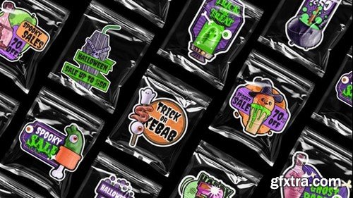 Videohive 3D Unique Halloween Stickers 54530134