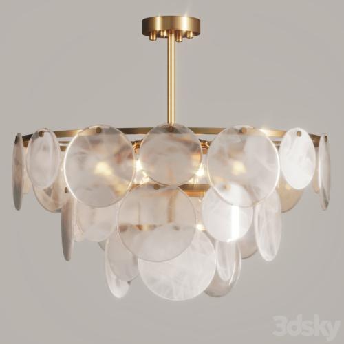 Smoked glass hanging disc chandelier JACKLYN