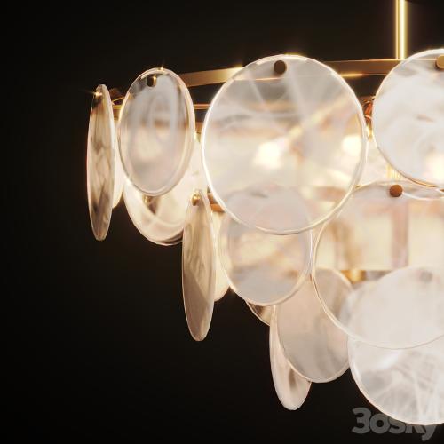 Smoked glass hanging disc chandelier JACKLYN