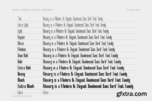 Nevary Modern & Elegant Sans Serif Family DJHBNYL