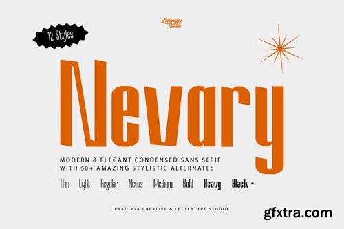 Nevary Modern & Elegant Sans Serif Family DJHBNYL